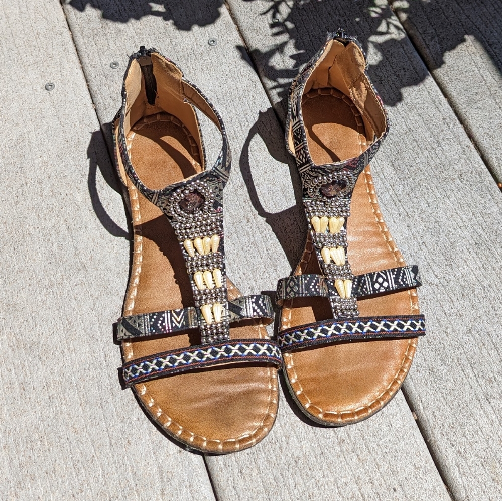 Boho Beaded Sandals - Picture 2 of 9
